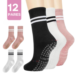 Pack 12 Calcetines Antideslizantes Largos Mujer