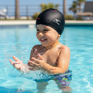 Gorro Natación Baño Poliuretano Color Negro 12 Años En Adelante