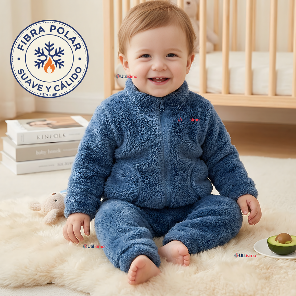 Conjunto 2 Piezas Buzo Polerón Pantalón Bebe Niño Poliéster Blue