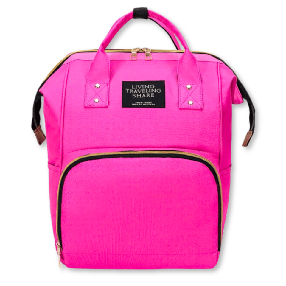 Mochila Maternal Bolso Pañalera Nylon Bebé Diseño Unicolor Térmica e Impermeable