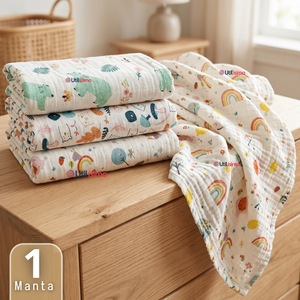 Manta Muselina 70x 70 CM Bebé Niño Multiuso 100% Algodón Colores Surtidos