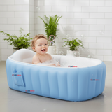Bañera Inflable Plegable Portátil Para Bebés Con Bomba Aire Niño Azul