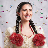 Pack 2 Tulmas Peinado Accesorio Sambo Caporal Rojo Baile Típico