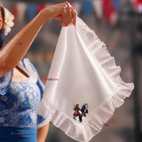 Pañuelo Baile Cueca 28cm Con Vuelo Pareja Bailando Algodón Fiestas Patrias