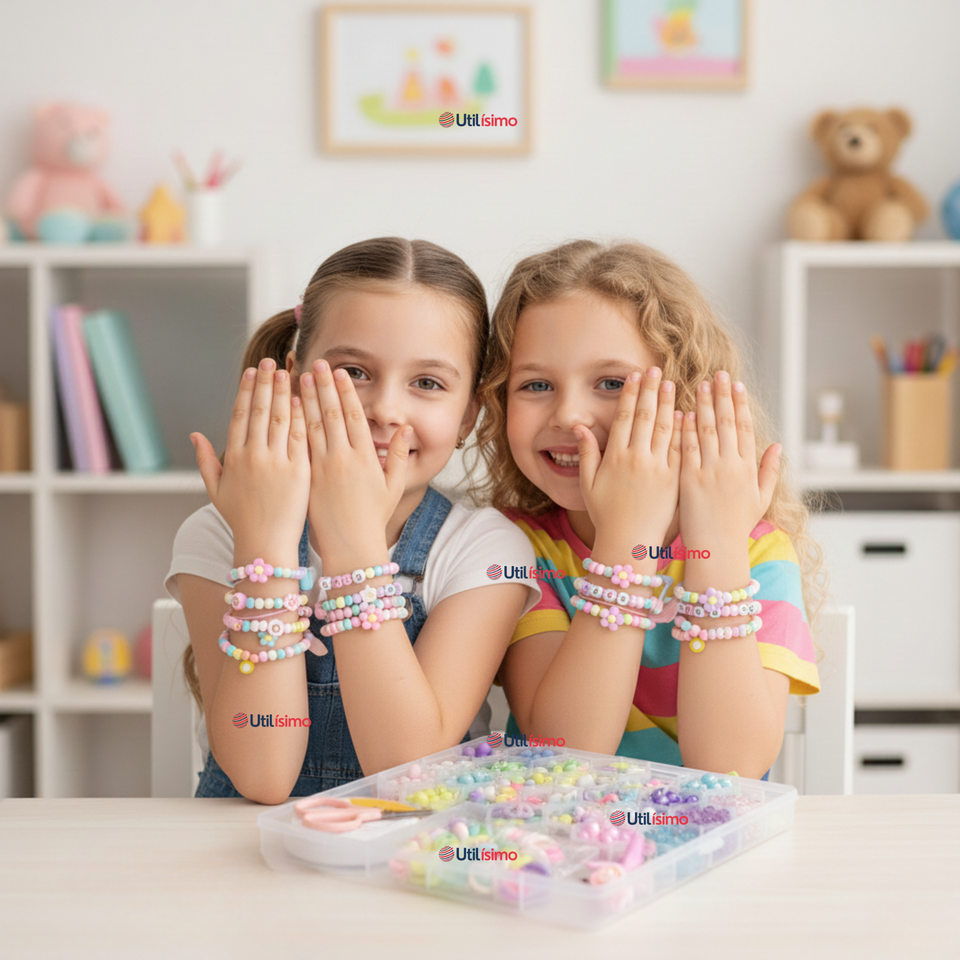 Set De Mostacillas Bisuteria Juguete Kit Para Armar Crear Pulseras Y Collares Niña