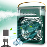Climatizador Portátil Frío 4 en 1 Ventilador Humificador Enfriador Lampara LED 220v USB Verde