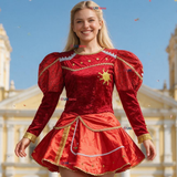 Traje Caporal Típico 2 Piezas Rojo Mujer Fiestas Patrias