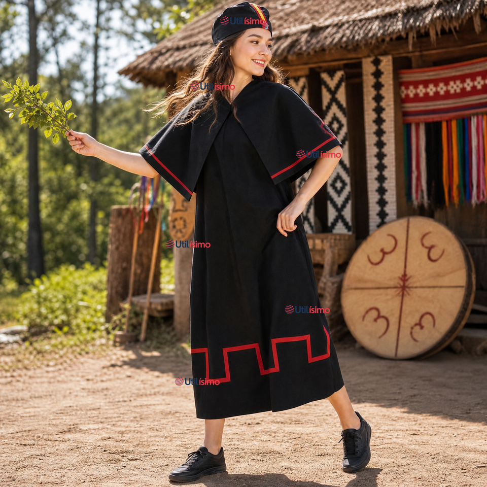 Traje Típico Vestido Mapuche 3 Piezas Mujer Fechas Patrias
