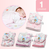 Set Manta Frazada Polar Para Bebé Niña + Cojín Para Cuello