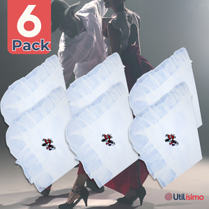 Pack 6 Pañuelos Baile Cueca 36 CM Con Bordes Bordado Pareja Fiestas Patrias