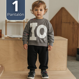 Buzo Solo Pantalón Bebé Niño Forrado en Polar Negro