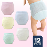 Pack 12 Calzón Pantys Niña Entrenamiento Algodón Cintura Elástica