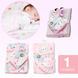 Set Manta Frazada Polar Para Bebé Niña + Peluche de Apego