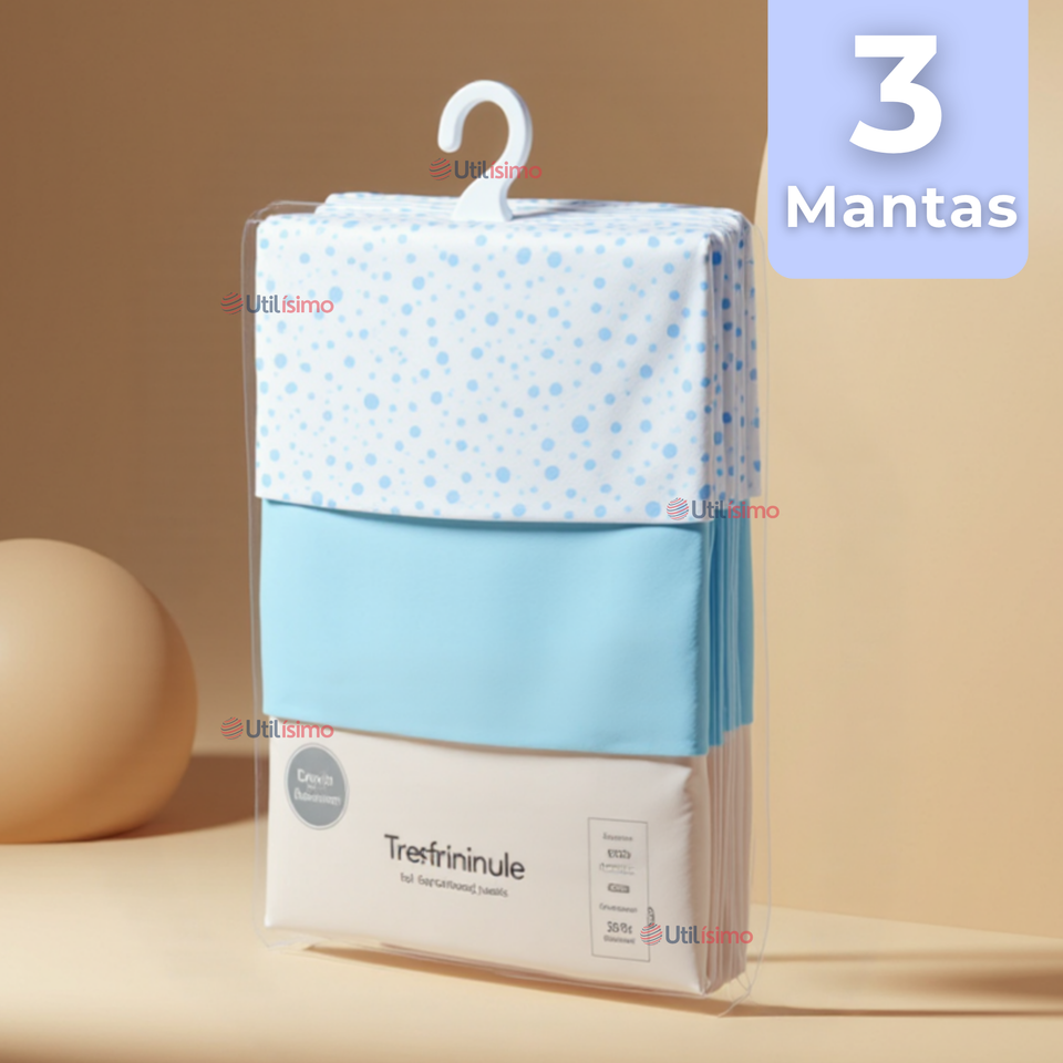 Set 3 Tutos Pañales Mantas 100% Algodón Para Bebés Niños