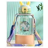 Botella Plástica 600ML Con Bombilla y Correa Kawai Sin BPA Niños