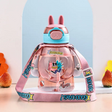 Botella Plástica 650ML Con Correa Y Orejitas Estilo Kawai Sin BPA Niños