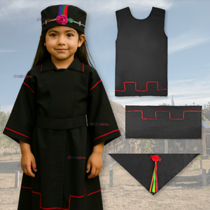 Traje Vestido Mapuche Niña 0 Meses hasta Talla S Vestimenta Típica