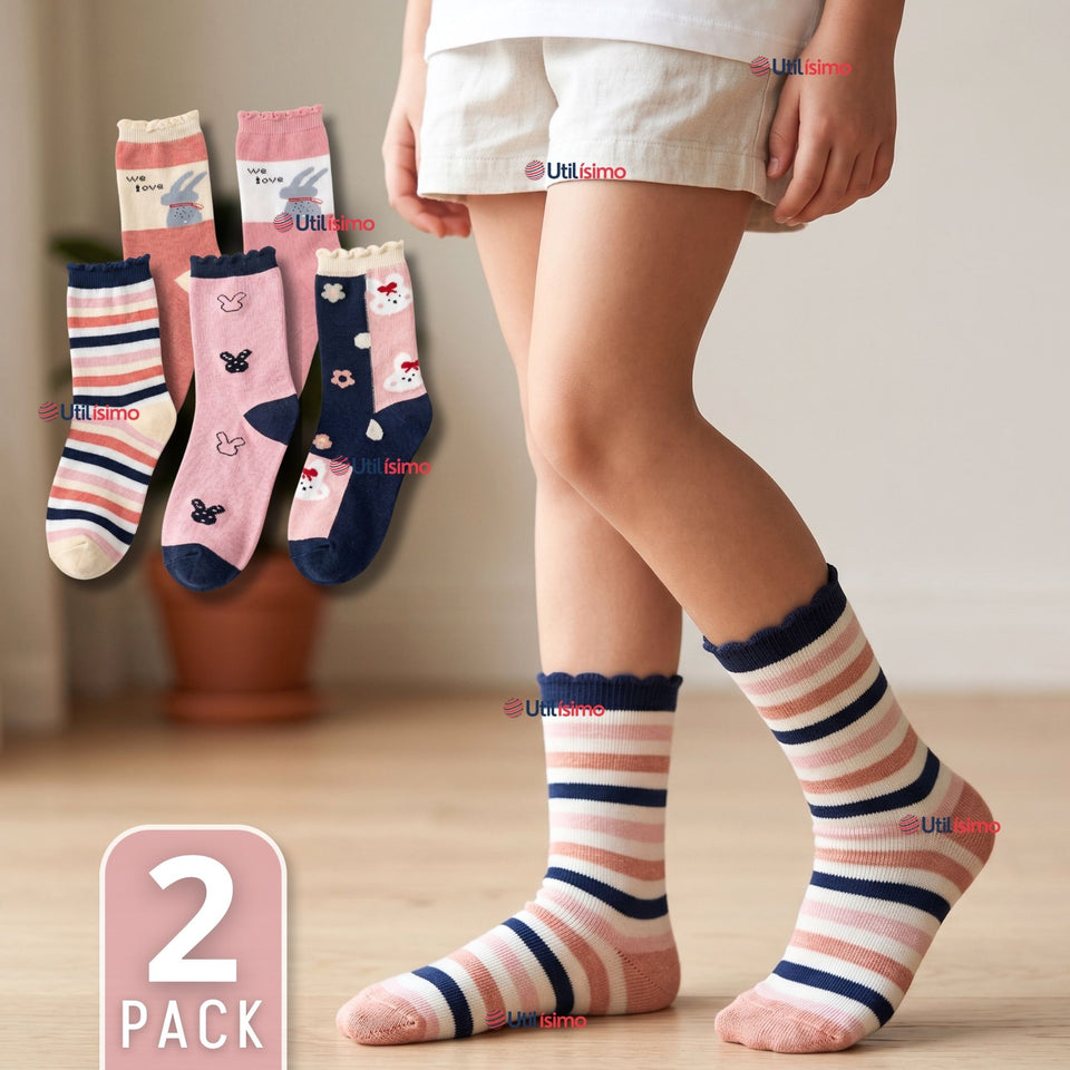Pack 2 Pares Calcetines Niña Toalla Térmicos Suaves