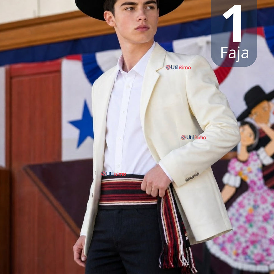 Faja Huaso Juvenil Fiestas Patrias Bailes Típico Multicolor