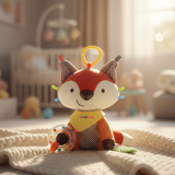 Juguete Peluche Animales Sensorial Con Mordedor Y Sonajero Diseño Zorrito Niña y Niño