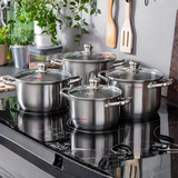 Bateria Cocina Cacerolas 8 Piezas Juego De Ollas Acero Inoxidable