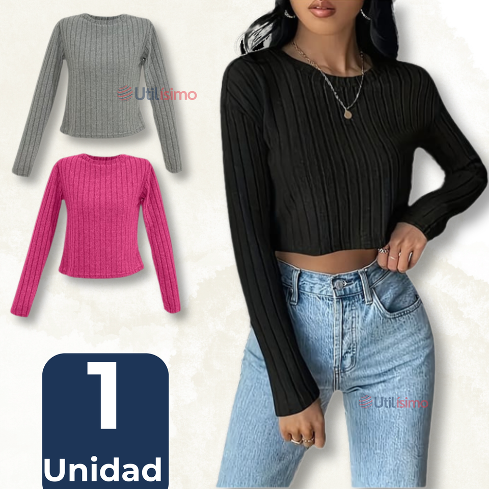 Camiseta Polar Mujer Acanalada Colores Surtidos