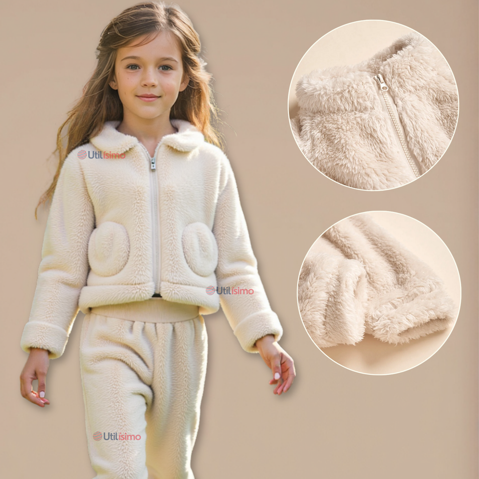 Conjunto Frizado Polar 2 Piezas Niña Blanco