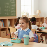Set Fiambrera Tupper + Vaso Para Niños y Niñas Colores Varios Infantiles