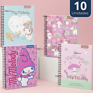Pack 10 Cuadernos Universitarios My Melody 100 Hojas Proarte Diseño Surtido