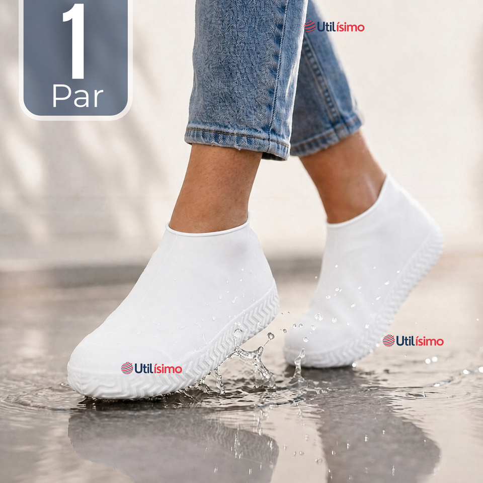 Fundas Cubre Zapatos Blanco Impermeable Surtidas Silicona Antideslizante 1 Par