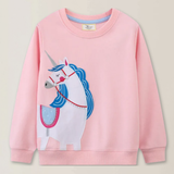 Polerón Cuello Redondo Niña Rosado Unicornio