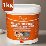 Sellador Adhesivo Transparente Impermeable Tapa Goteras 1Kg No Tóxico