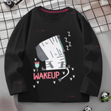Polera Manga Larga Niña 100% Algodón Zebra Negro Camiseta