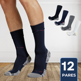 Pack 12 Pares Calcetines Bambù con Cobre Efecto Antibacterial Colores Surtidos