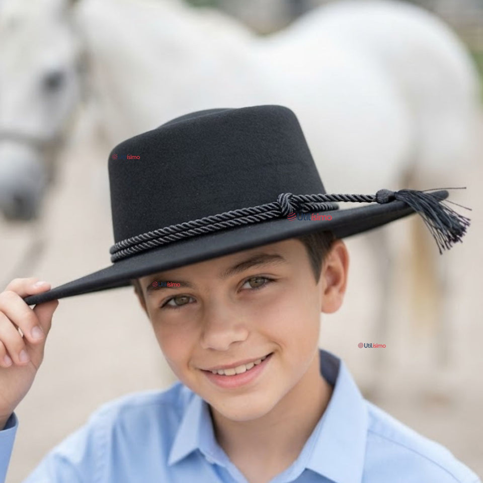 Sombrero Huaso Negro Tradicional Para Fiestas Patrias