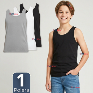 Camiseta Polera Algodón Primera Capa Basica Manga Corta Colores Surtidos Niño