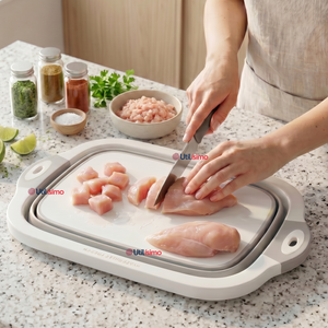 Tabla De Picar Plegable  3 En 1 Drenaje Multiuso Cocina Silicona