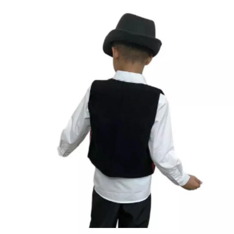 Chaleco Bolero Negro Para Niño Talla 8 Años Fechas Patrias