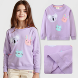 Polerón Algodón Cuello Redondo Niña Morado Animales