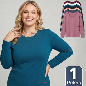 Camiseta Polera Polar Primera Capa Manga Larga Colores Surtidos Mujer