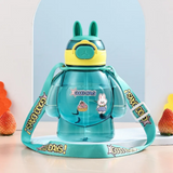 Botella Plástica 650ML Con Correa Y Orejitas Estilo Kawai Sin BPA Niños