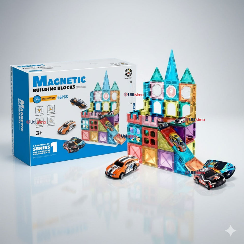 Juego Bloques De Construcción Magnéticos 3D 66 Piezas para Niños