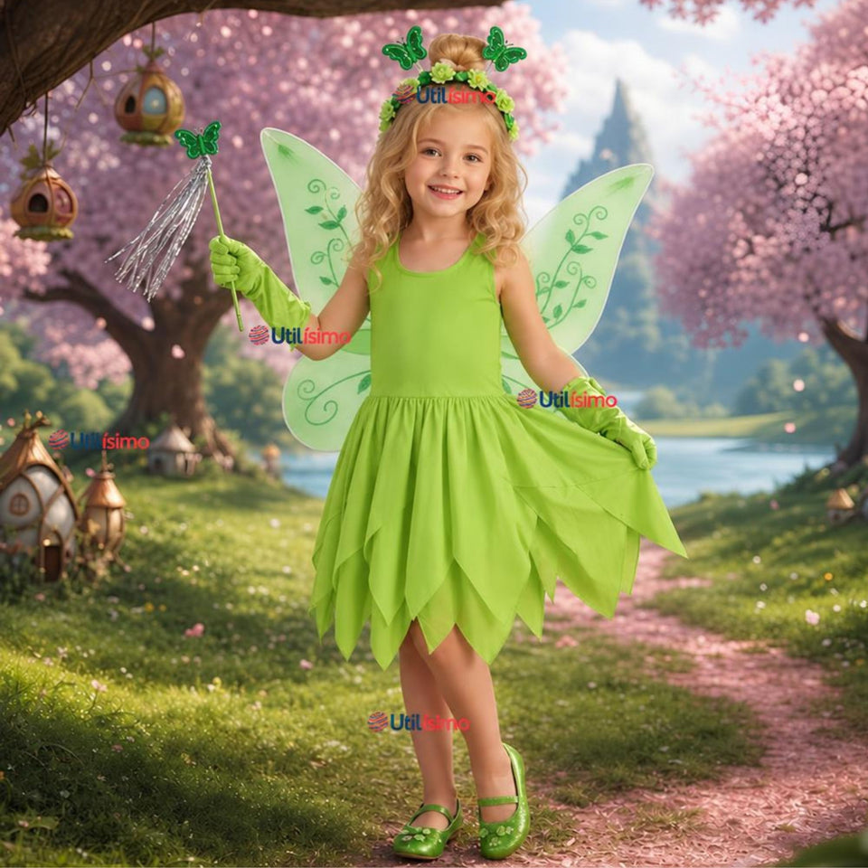 Disfraz Infantil Tinkerbell Campanita Niña Cuento De Hadas