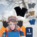 Guantes 16CM Medio Dedo Niños Lana Acrílica Acanalada colores surtidos