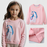 Polerón Cuello Redondo Niña Rosado Unicornio