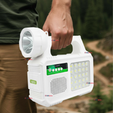 Kit Solar Camping Emergencia Con Radio-Parlante- Foco-Linterna 2 Ampolletas Recargable USB