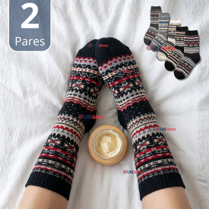 Pack 2 Calcetines Toalla Grueso Mujer Frío Surtidos Invierno