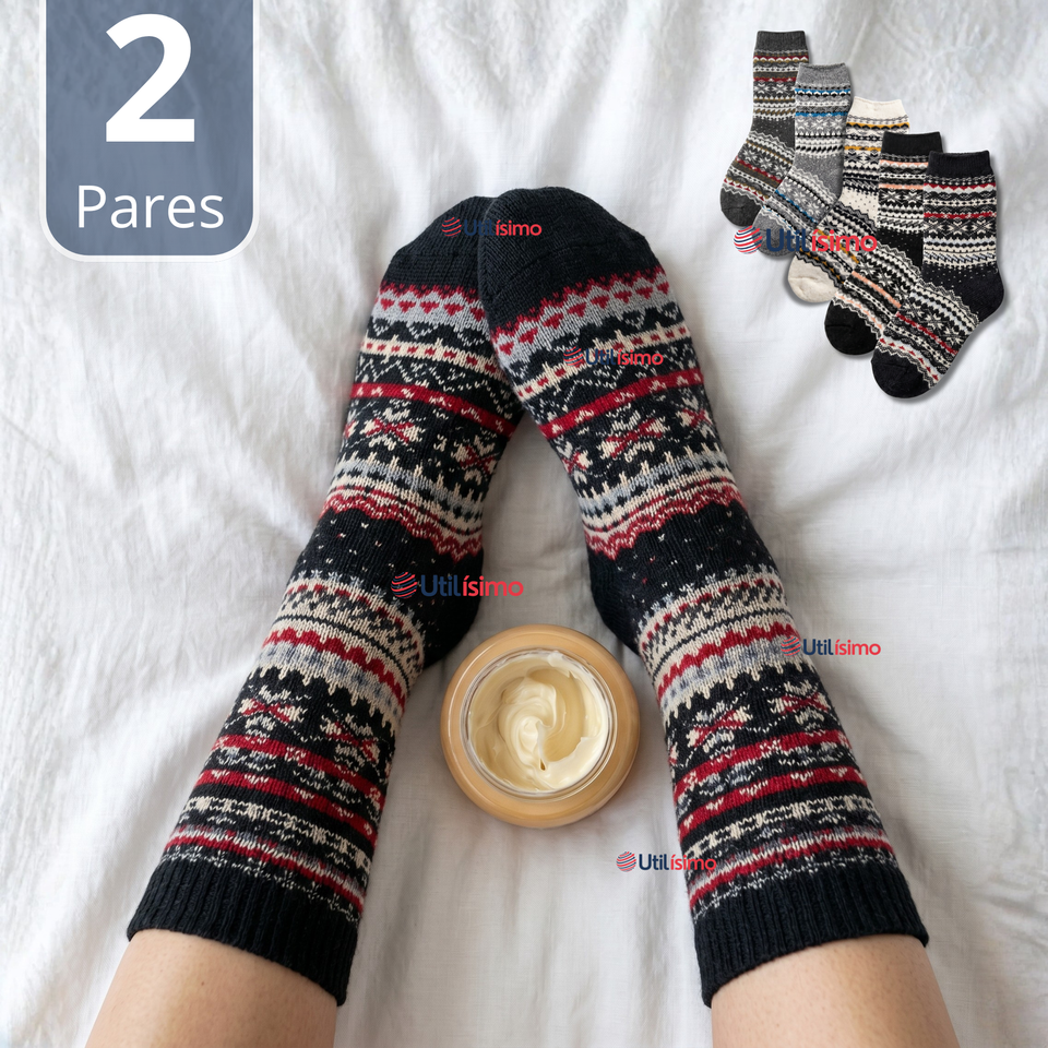 Pack 2 Calcetines Toalla Grueso Mujer Frío Surtidos Invierno