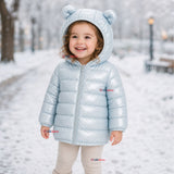 Parka Bebé Niña Celeste Térmica Acolchada Con Orejitas Sweet Sky