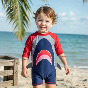 Traje de baño Enterito Con Cremallera  Niño de 2 a 6 años Red Shark